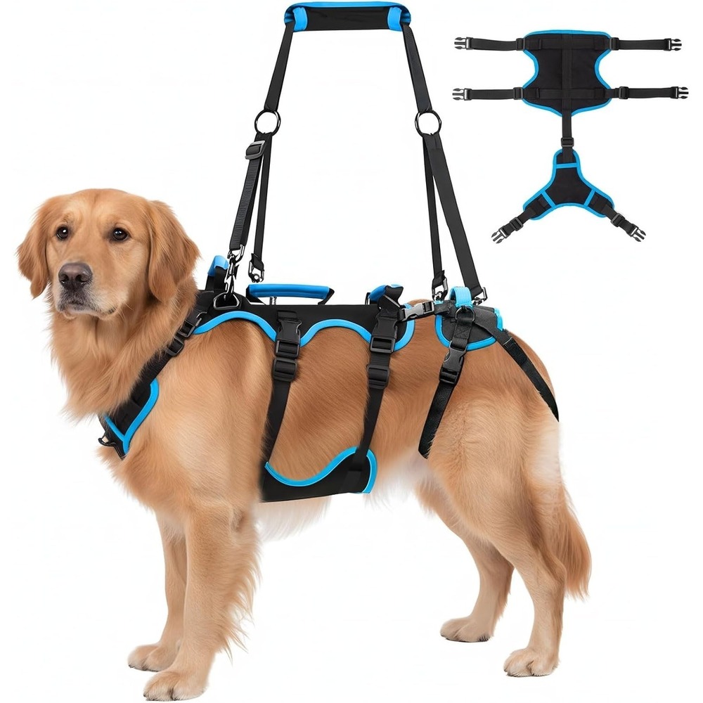 Yeyeplum Large Dog Lift Harness‎ Polyester Full Body ACL Support Sling 4 Handles